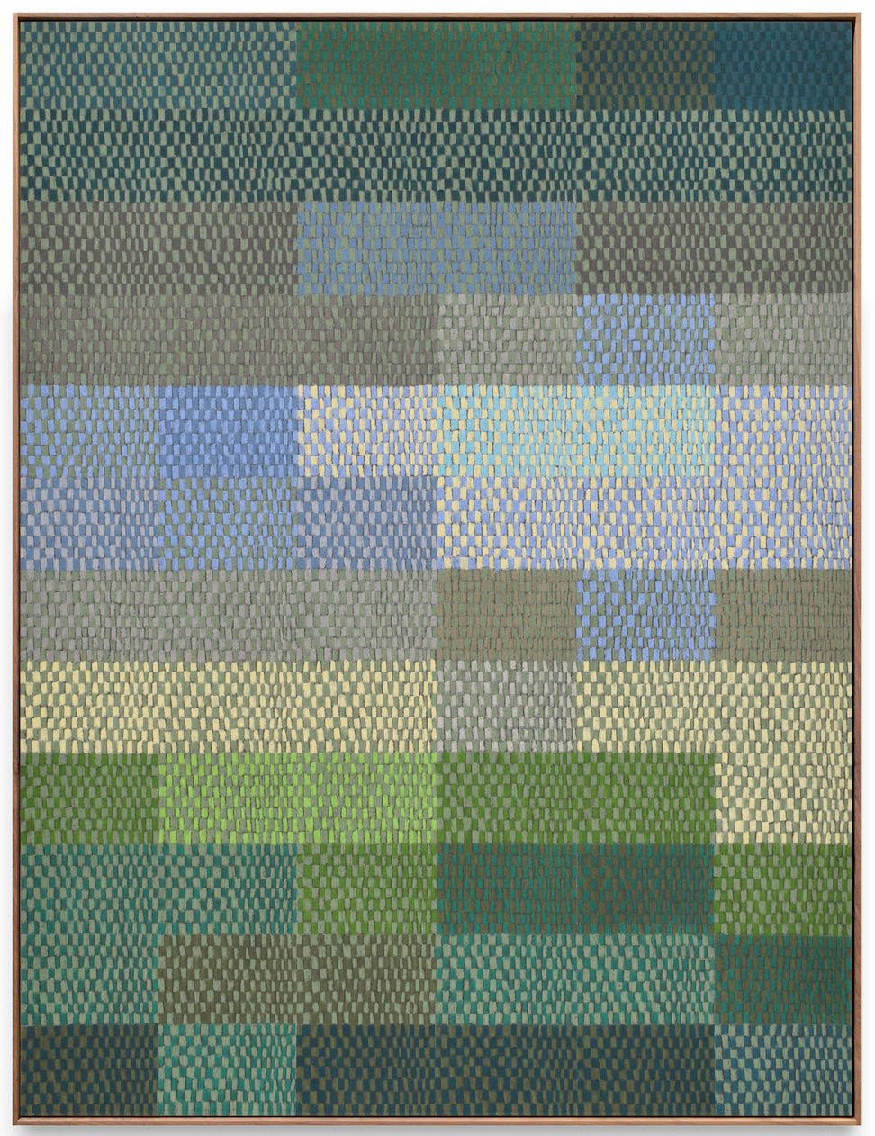  Blake Aaseby, A Proximate Patchwork (Restoration) Wall, 2026, pastel on mounted conservation matboard, 24 x 18 in.