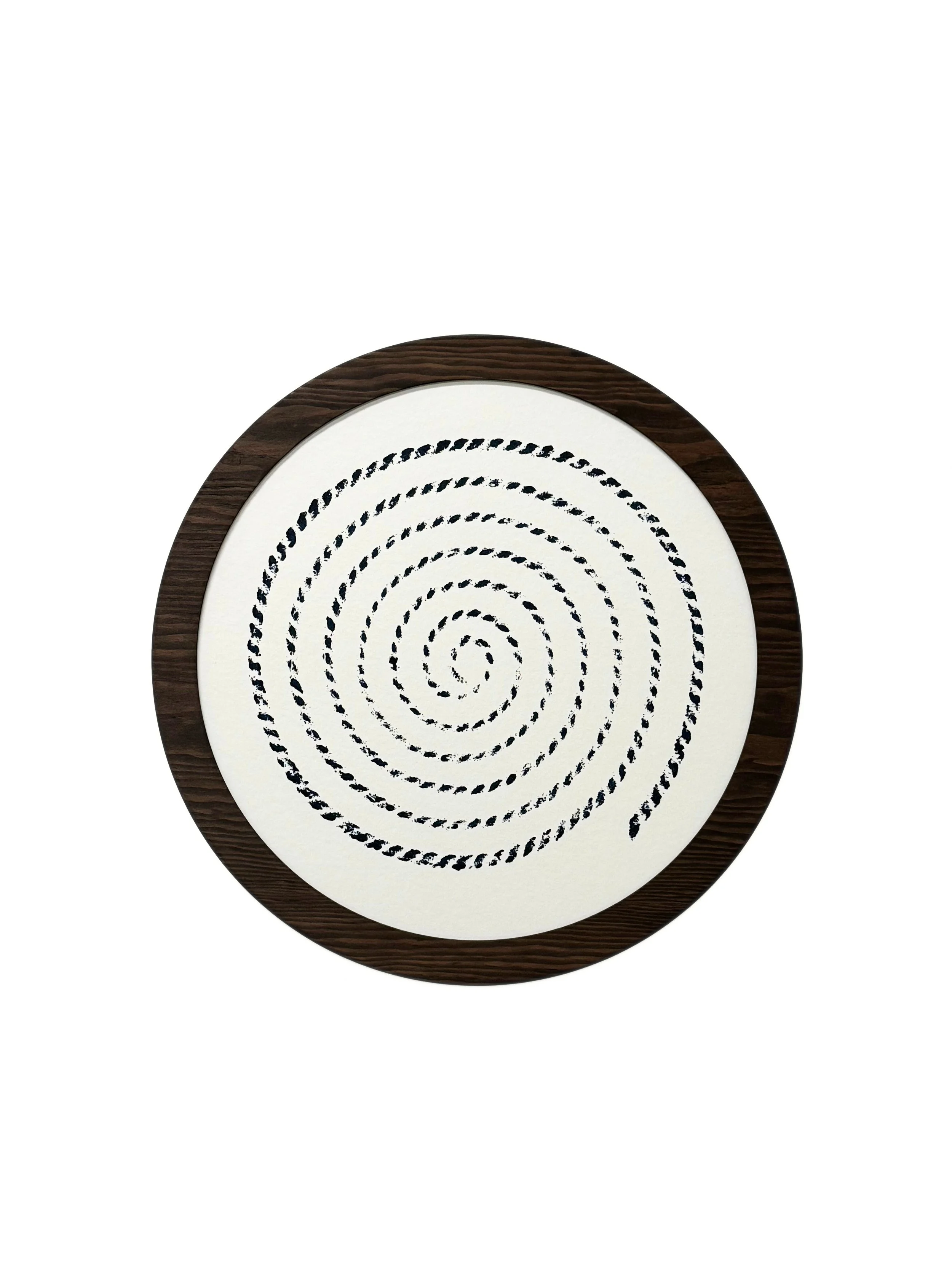 Ethan Estess, Rope Spiral #13, 2026, original rope print in acrylic on rice paper, 22 in. diameter