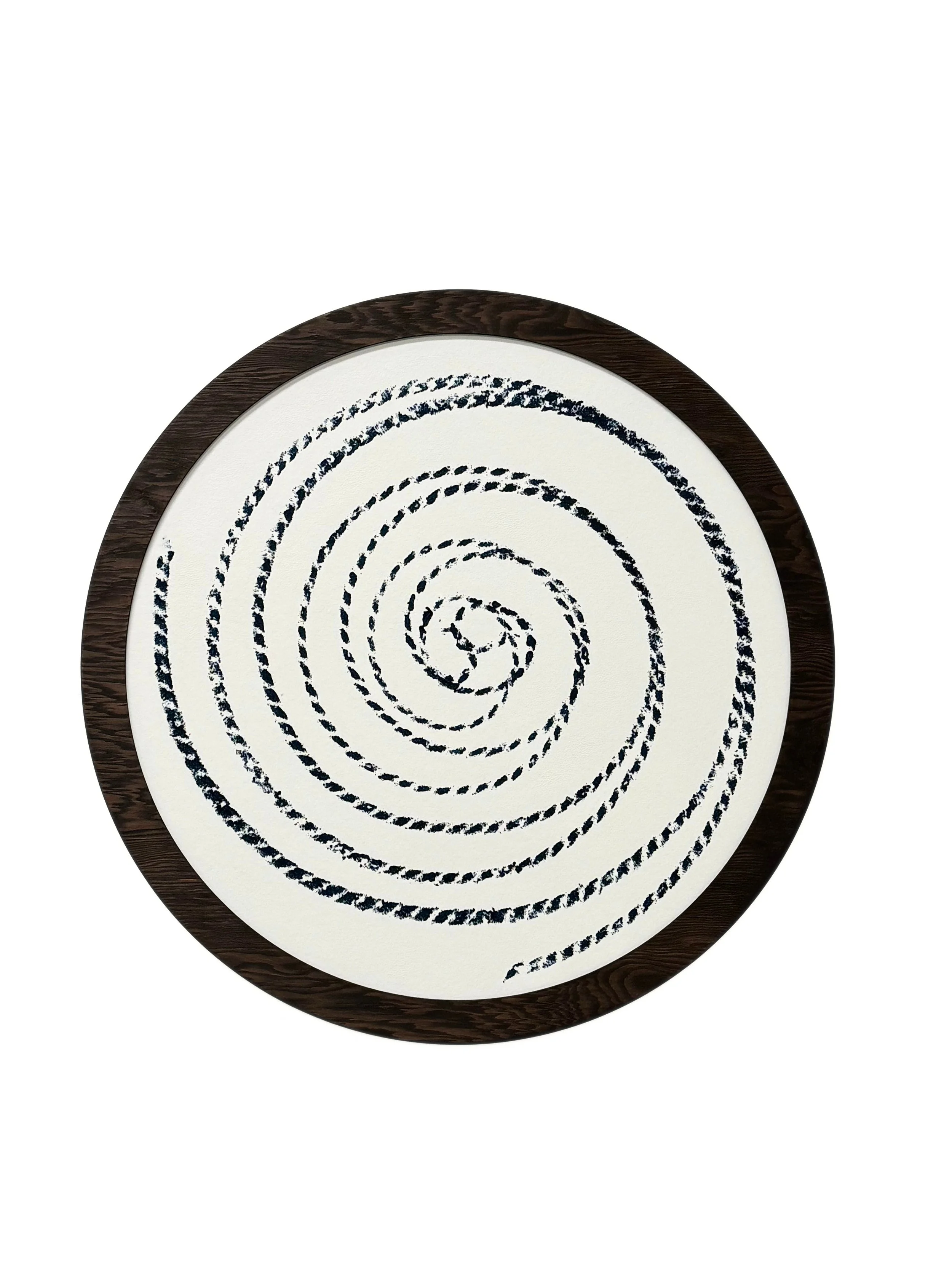 Ethan Estess, Rope Spiral #12, 2026, original rope print in acrylic on rice paper, 26 in. diameter