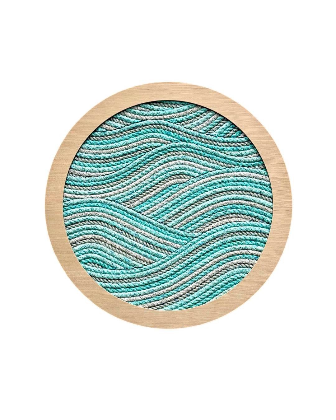 Ethan Estess, Kuroshio No. 88, reclaimed fishing rope on panel, 20 in. diameter
