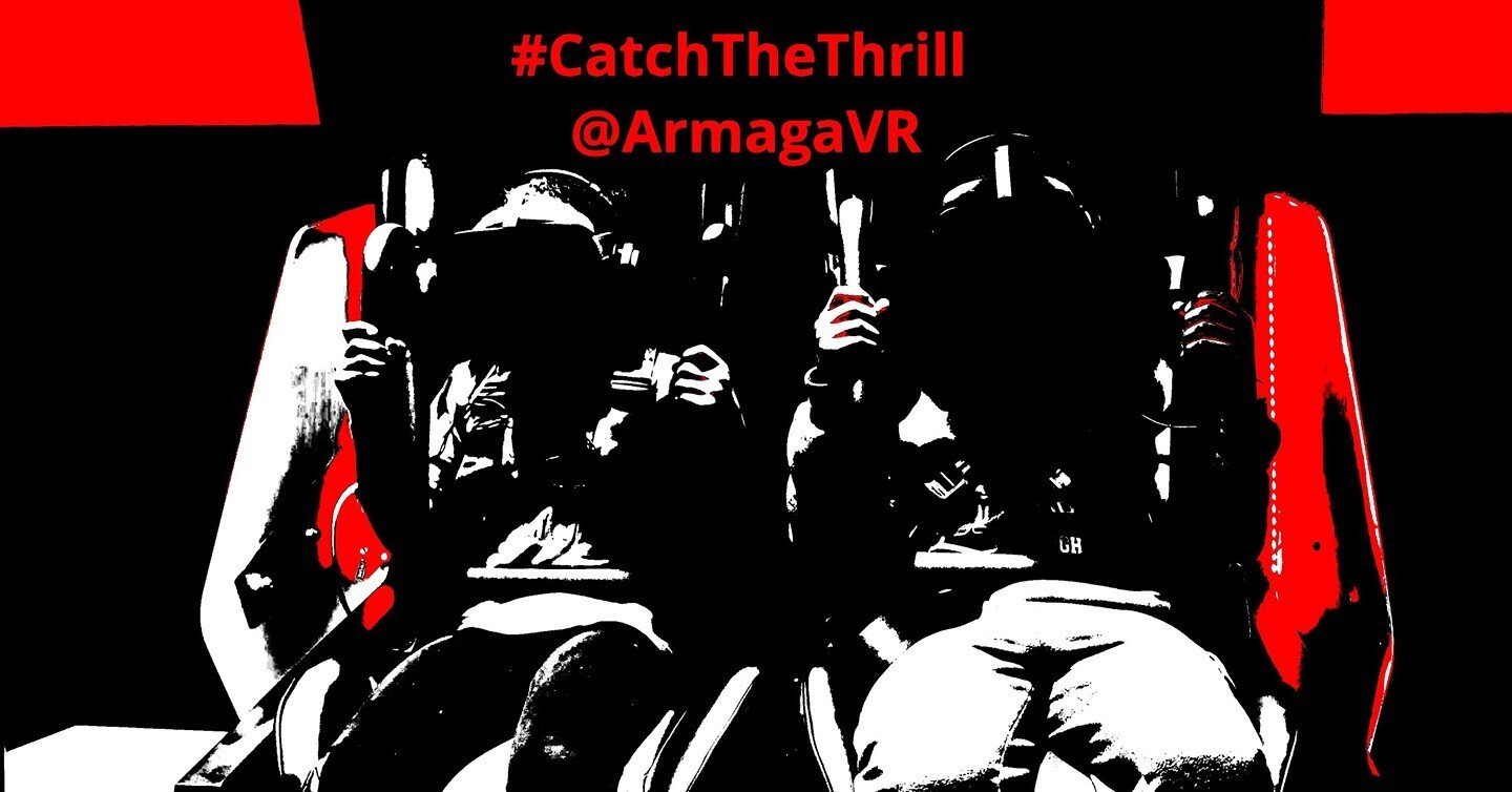 Rain or shine. Blasting heat or cold. The weather will never destroy your thrills at ARMAGA VR. Experience virtual reality roller coasters, racing, space exploration and more. Visit our new studio @NorthRiversideParkMall today!

#ARMAGAVR #CatchTheTh