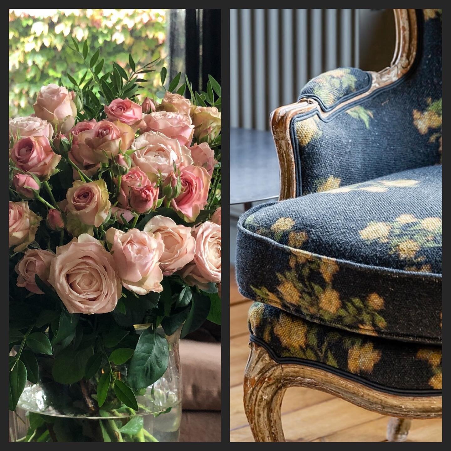 Roses are everywhere ! 
Choisir le lin wabisabi @maisondevacances collection #lesroses pour recouvrir une berg&egrave;re. Une bien jolie cr&eacute;ation qui reprend une place de choix dans un salon ! Vase @polspotten @madamstoltz @bazarbizarantwerp 
