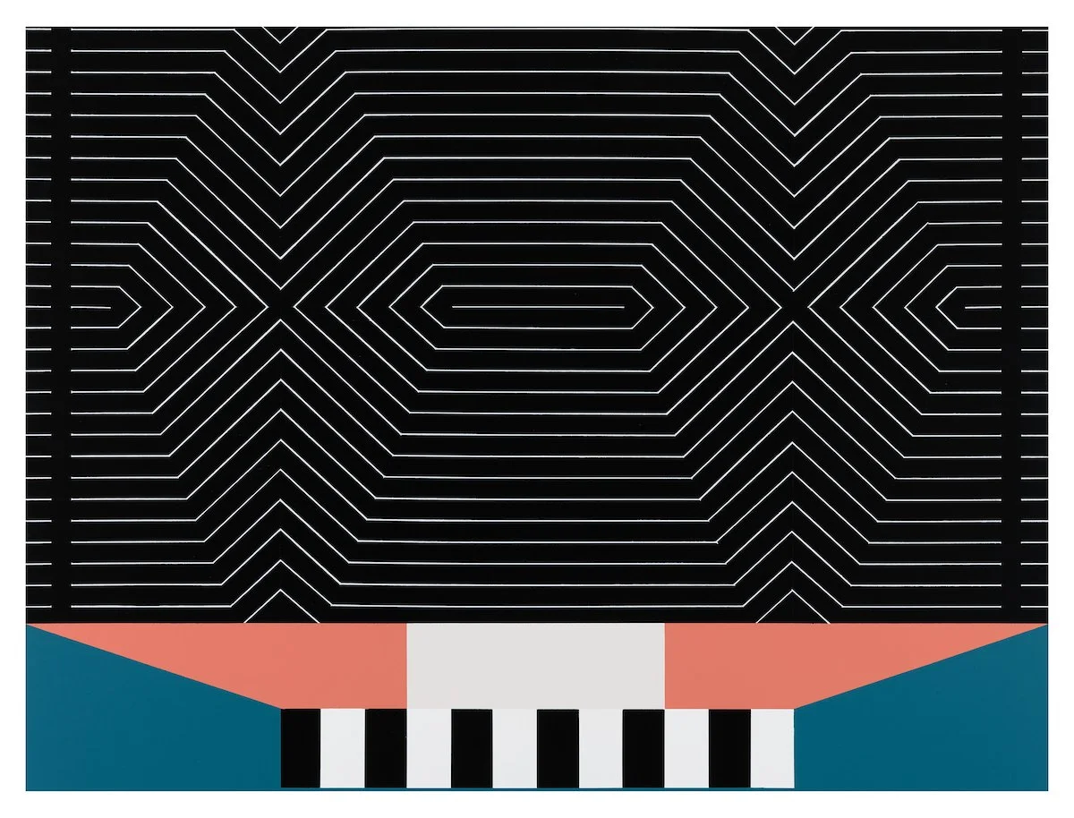   Fence Line  • 36” x 48” •&nbsp; Acrylic, White Oak Panel, Clear Coat 