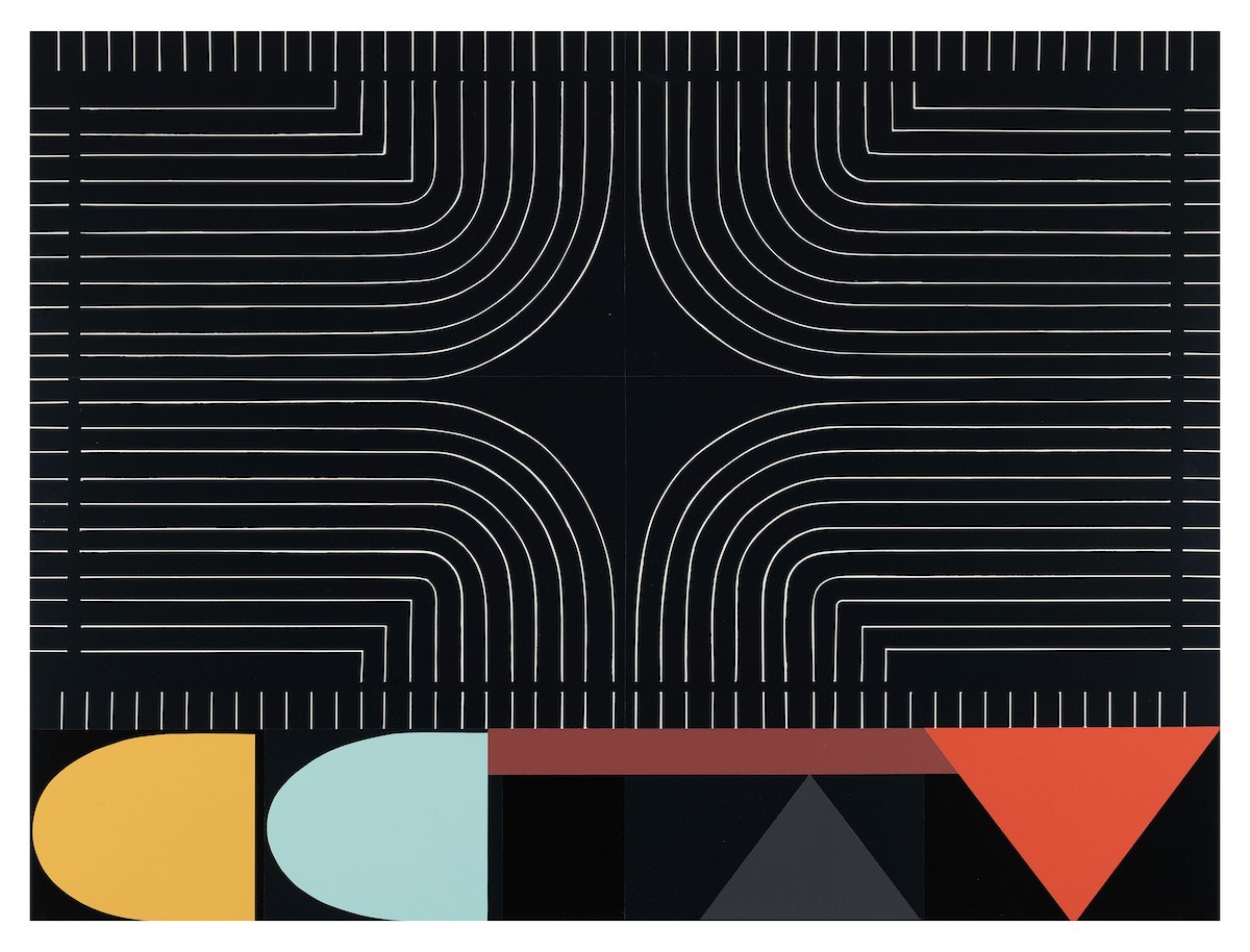   Signal Pattern   • 36” x 48” •&nbsp; Acrylic, White Oak Panel, Clear Coat 