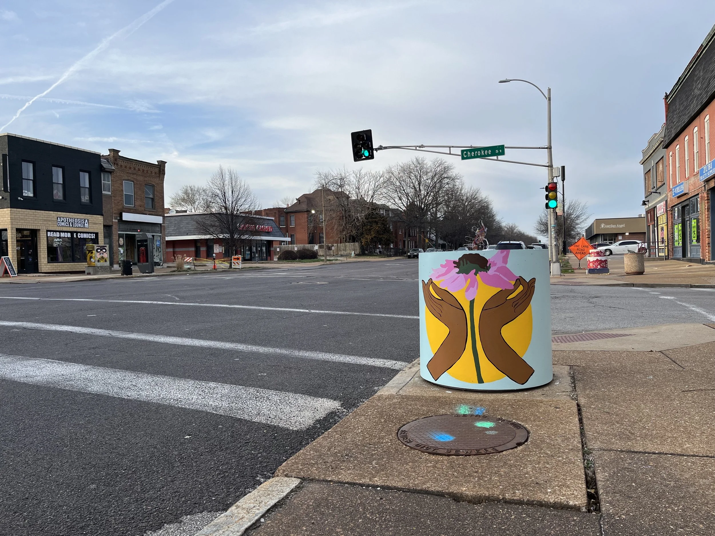 Seal of Wisdom: Mural on Concrete Planter