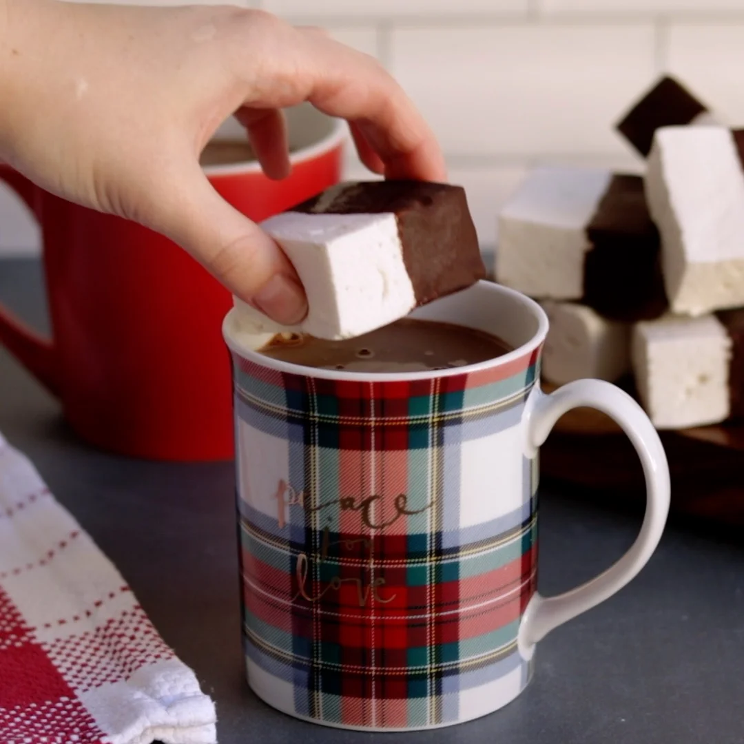 Bourbon Marshmallows with Hot Chocolate