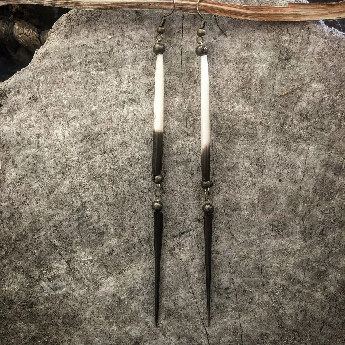 Hinged Quill drop earrings