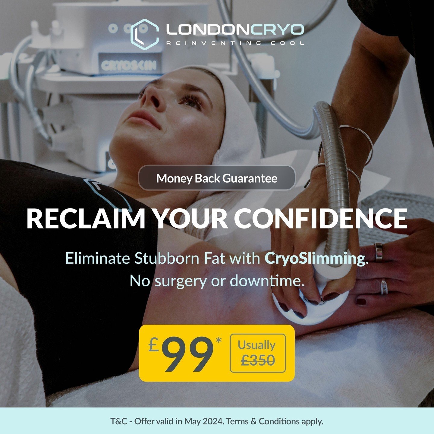 ✨ Reclaim Your Confidence ✨⁠
⁠
Say goodbye to stubborn fat with CryoSlimming! ❄️✨⁠
⁠
Experience the ultimate body transformation with no surgery or downtime. For just &pound;99 (usually &pound;350), you can sculpt your dream physique with our CryoSli