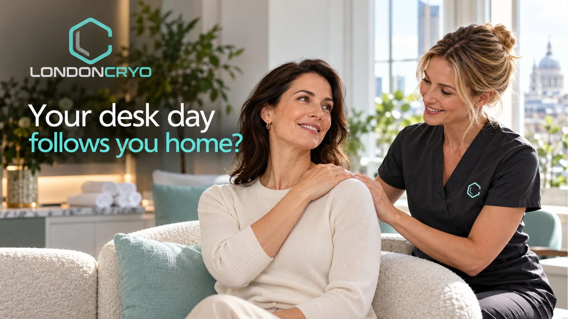 Your desk day follows you home: back and neck tension in London