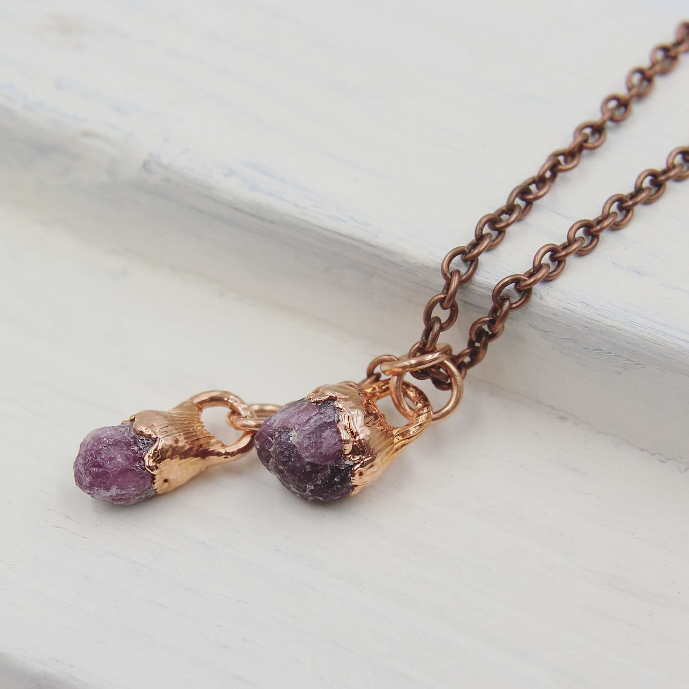 Bringing some new designs with me to the market this Saturday! This drop necklace has two tiny raw rubies and it&rsquo;s quickly become one of my favorites. What do we think, should I make more of these daintier drop designs?