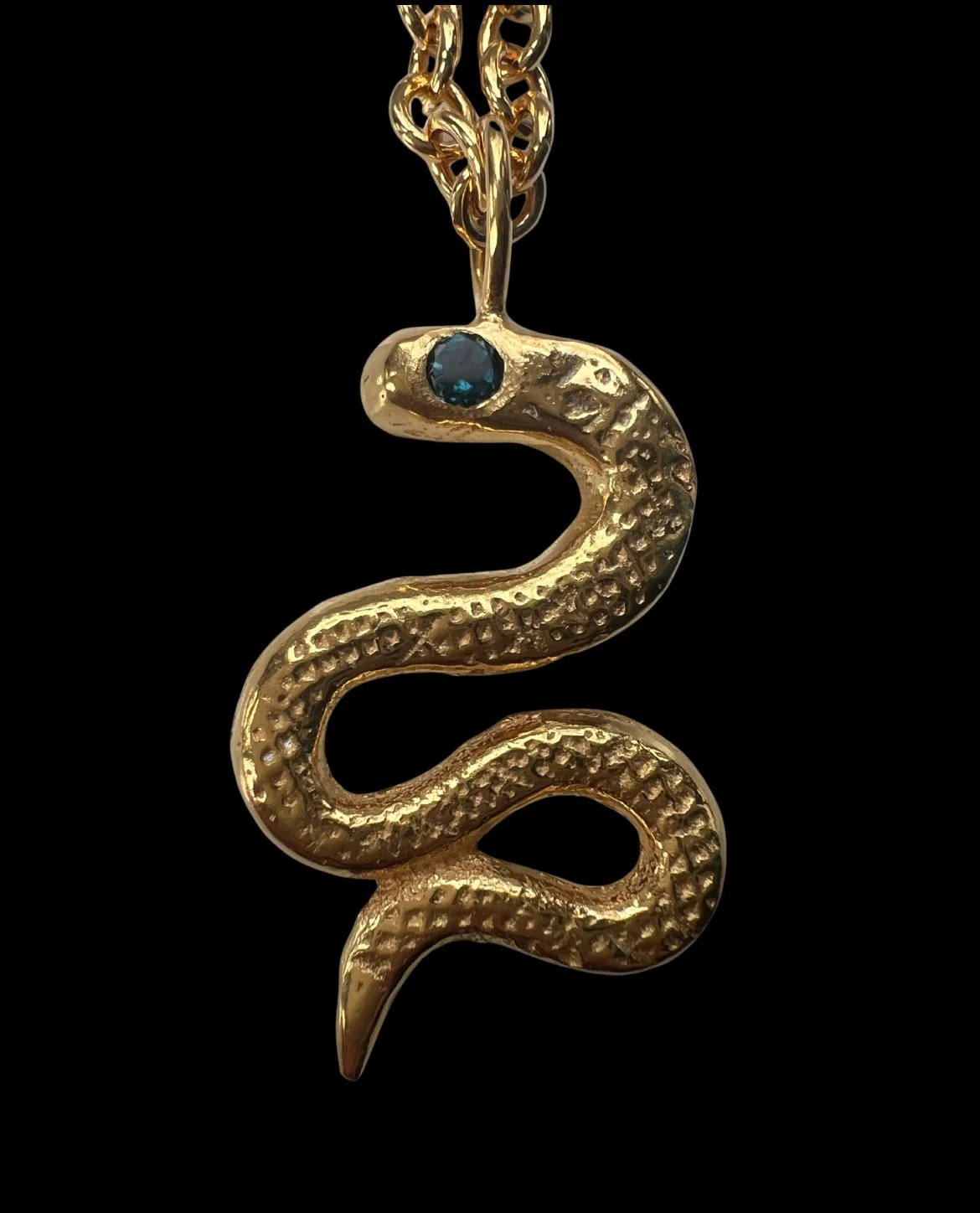 Snake charm with London Blue Topaz