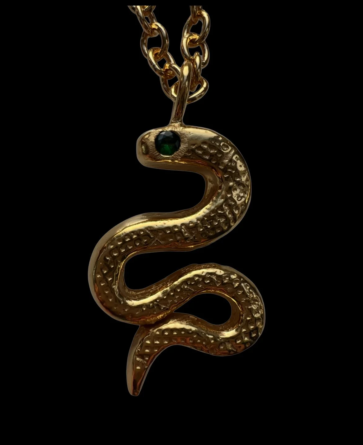 Snake charm with Green Tsavorite