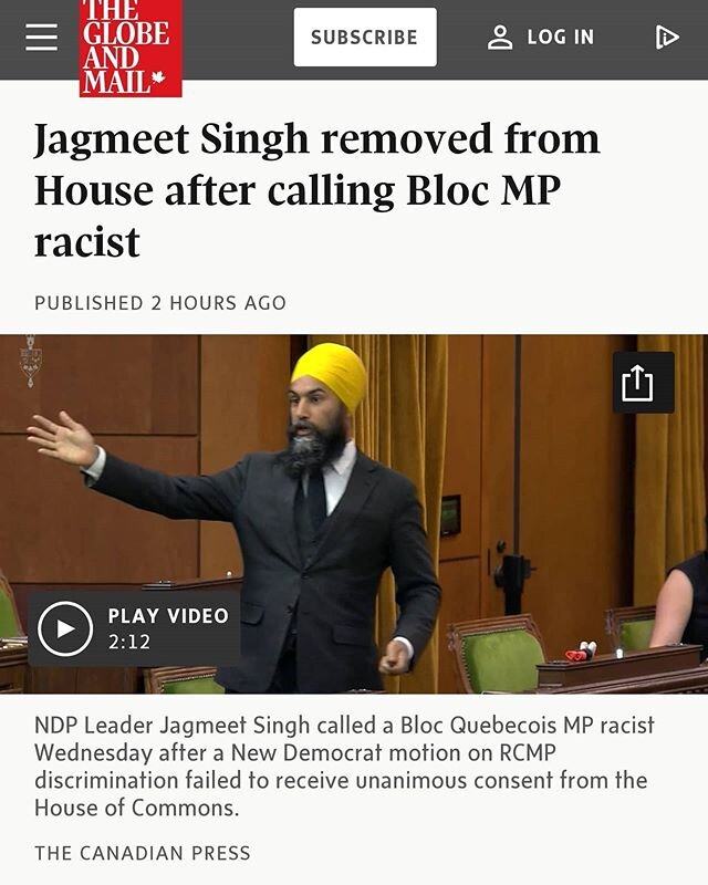 When being called a #racist is more offensive than your people dying at the hands of the #police and #RCMP.

The lesson here? Don't call White people racist. There might be no greater term of offence.

#CDNpoli #Racism #Canada  @theJagmeetSingh

http