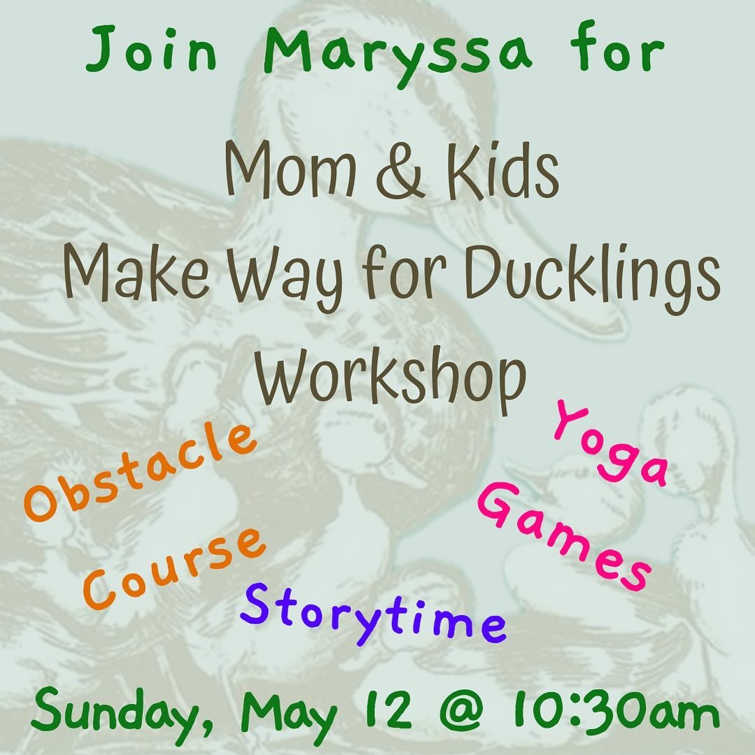🐤🐣 Special Mother&rsquo;s Day Workshop!🐤🐣 

Read more below and sign up at the link in bio!

Best for kiddos 1-5 years, this class will focus on bonding between mother and child(ren). We will play fun yoga games involving following instructions. 