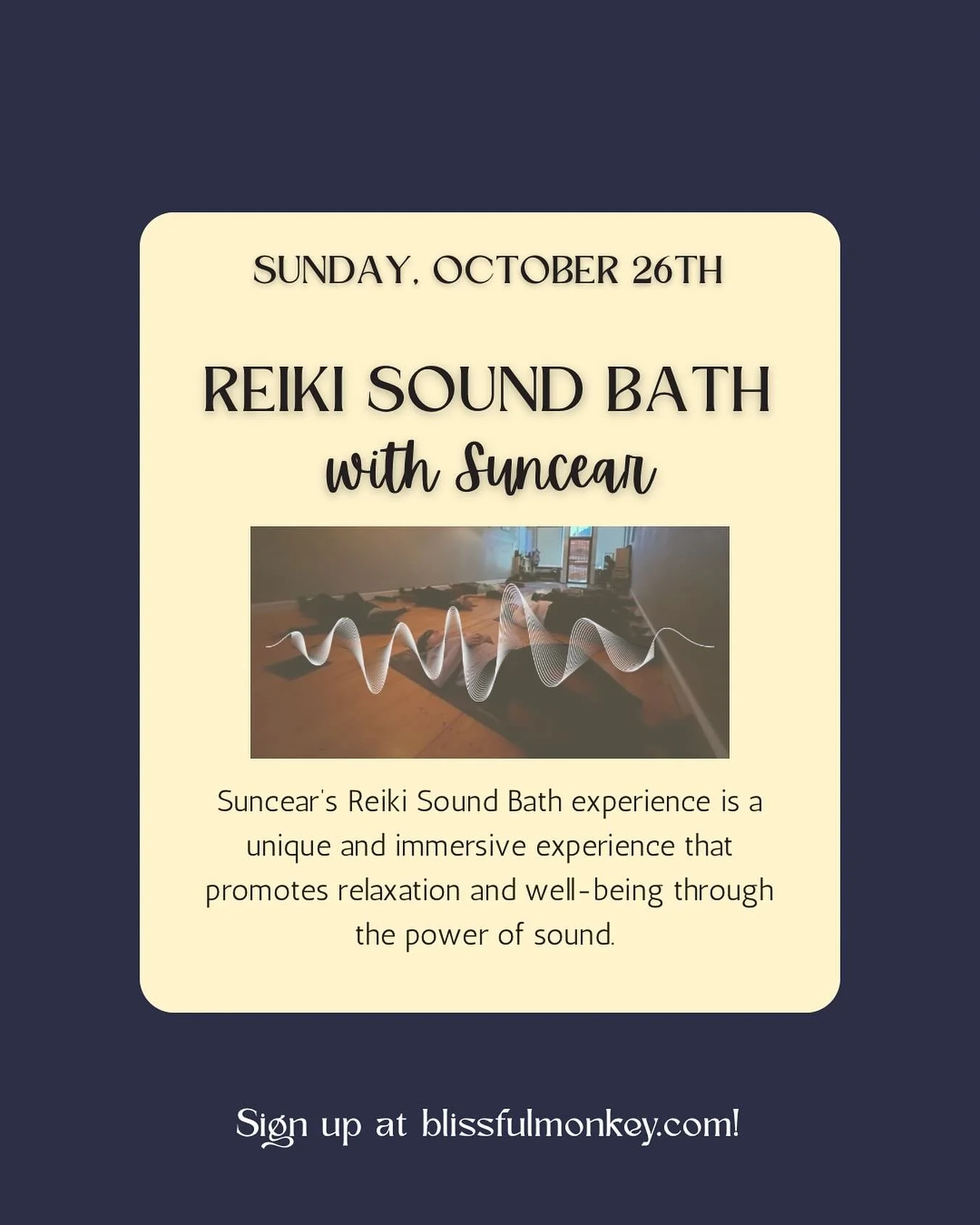 Suncear is hosting a Reiki Sound Bath class this Sunday! Sign up on blissfulmonkey.com or the MINDBODY app to reserve your spot.
Weekend zen at Blissful Monkey! Sign up on our website or on the MINDBODY app. 
#bostonyoga #jamaicaplain #jp #rossie #