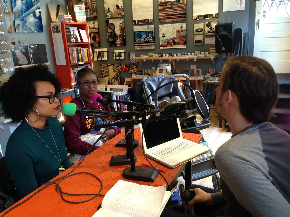 Angelica Jade Bastién (left), Janina Cartier Bradley talk to Michael Smith