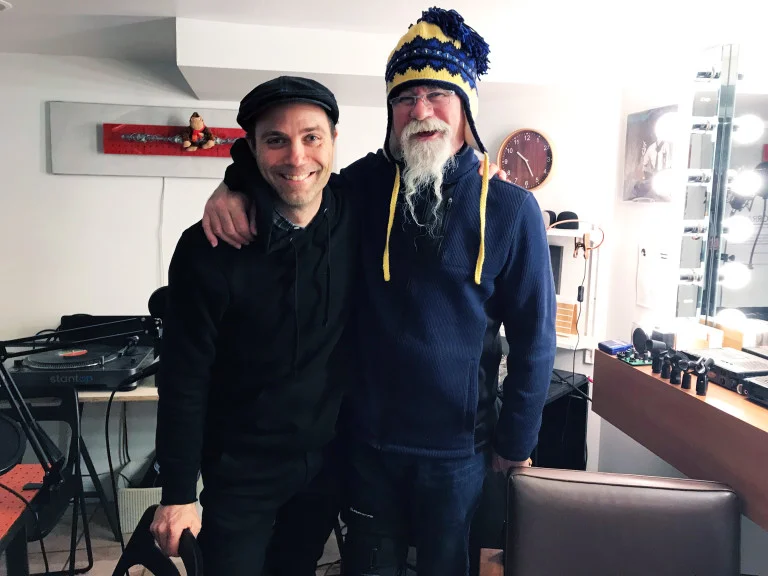Sound engineer Andy Miles with Scott Martin