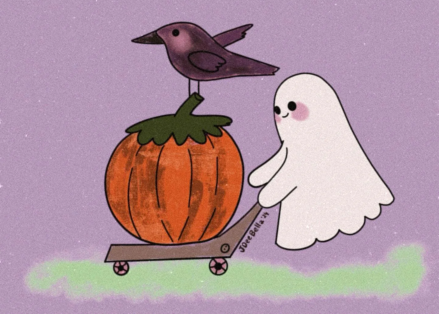 As the air grows crisp, a pumpkin glows warmly on a quaint carretto, gently pushed by a friendly ghost, with a crow softly cawing from atop the pumpkin, reminding us of autumns past.
That&rsquo;s the feeling of my October and November, Friends!
Did y