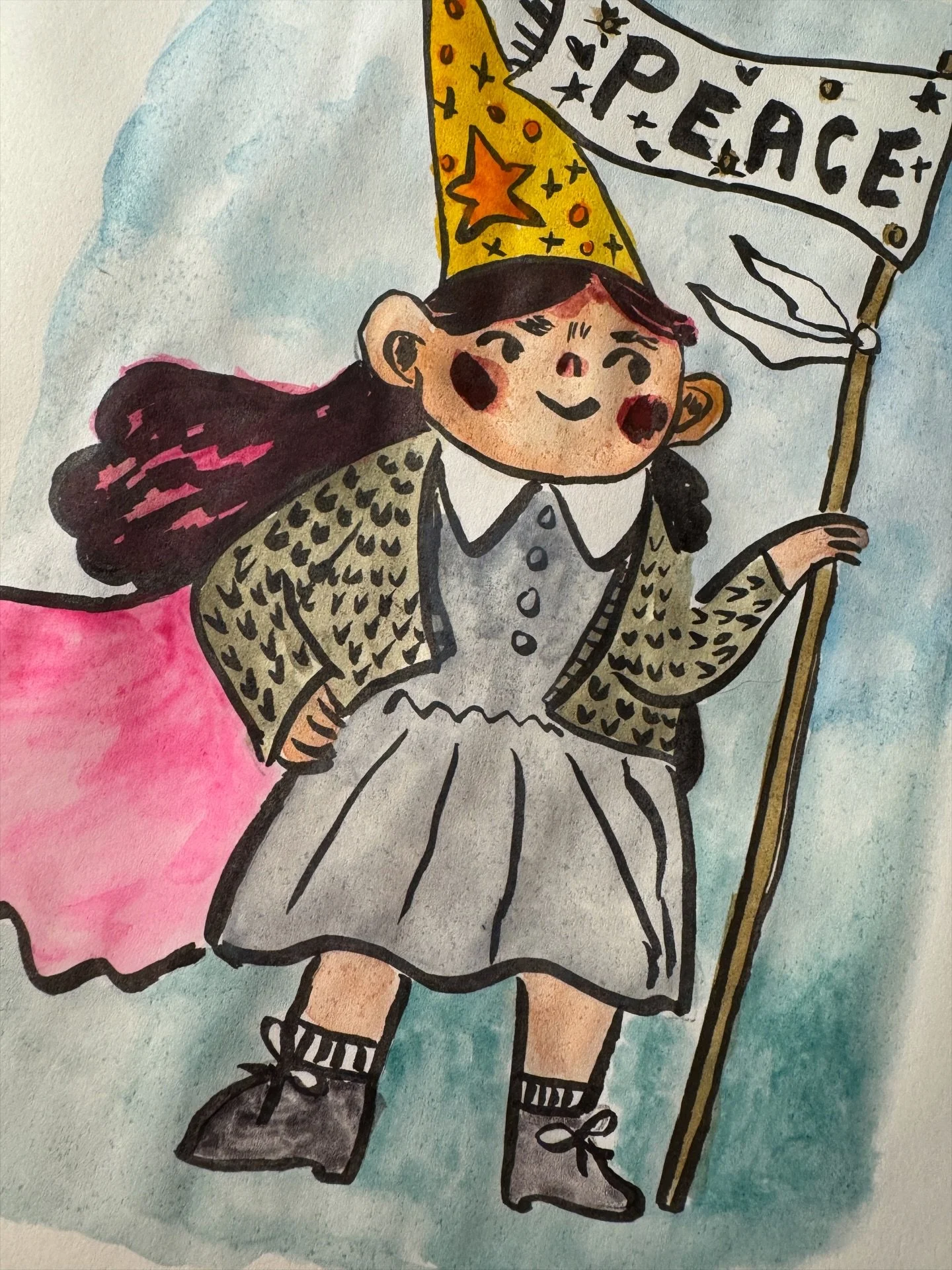 It&rsquo;s always fun to get into a #dtiyschallenge and this one from @lanalotthings is really adorable! So, here is my version of that #lanalot22k 💖 in this time of pain and fear all we need to hope for peace.
#illustratethisinyourstyle #dtiysart #