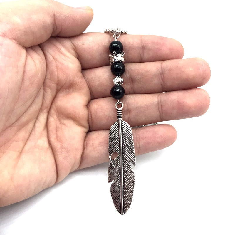 Mens Native American Eagle Eye Feather Pendant Silver Peaceful Island - Silver Eagle Feather Pendant Mens Native American Eagle Eye Feather Pendant Silver Peaceful Island - Silver Eagle Feather Pendant