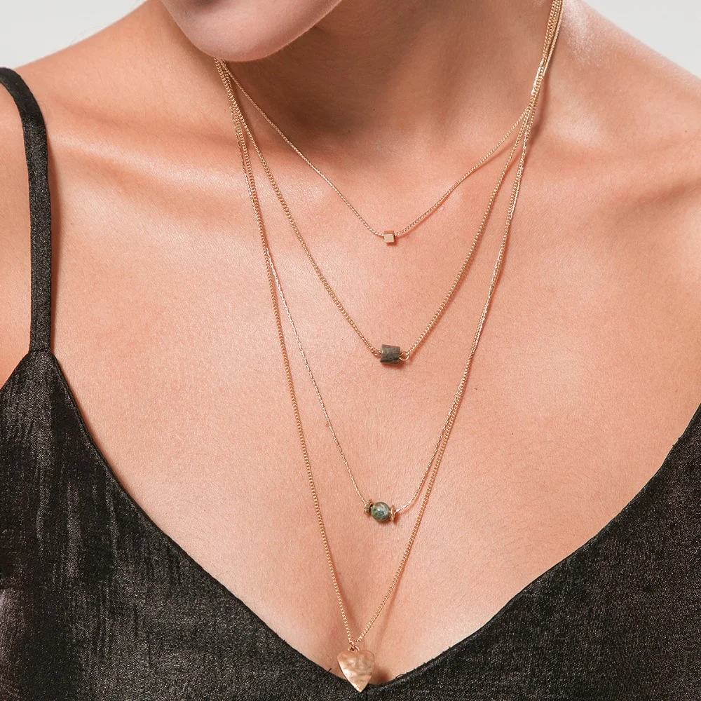 Heart Pendant Gold Necklace 