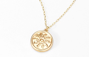 Warm Heart Golden Sun Charm Necklace 