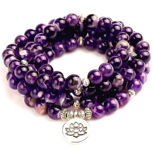 Black Onyx Worry Beads Mala Bracelet Ultra Violet Purple Amethyst Birthstone Bracelet Chakra Jewelry Gift for Her BFF Wedding from Mother 10 mm by Gemswholesale Black Onyx Worry Beads Mala Bracelet Ultra Violet Purple Amethyst Birthstone Bracelet Chakra Jewelry Gift for Her BFF Wedding from Mother 10 mm by Gemswholesale
