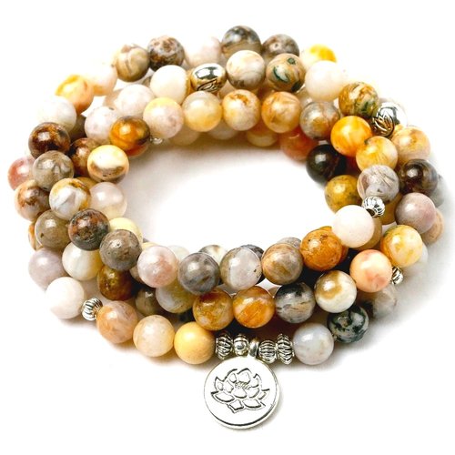 Buddhist Bamboo Onyx Wrist Mala Bracelet Peaceful Island Buddhist Bamboo Onyx Wrist Mala Bracelet Peaceful Island