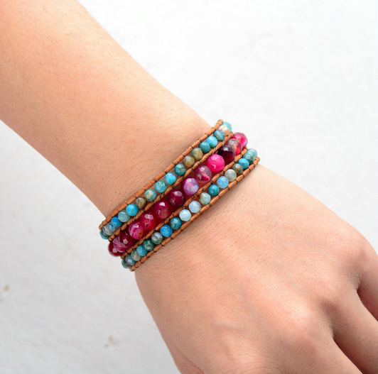 Leather Bohemian Wrap Bracelets Peaceful Island - Womens Leather Wrap Bracelets Australia Leather Bohemian Wrap Bracelets Peaceful Island - Womens Leather Wrap Bracelets Australia