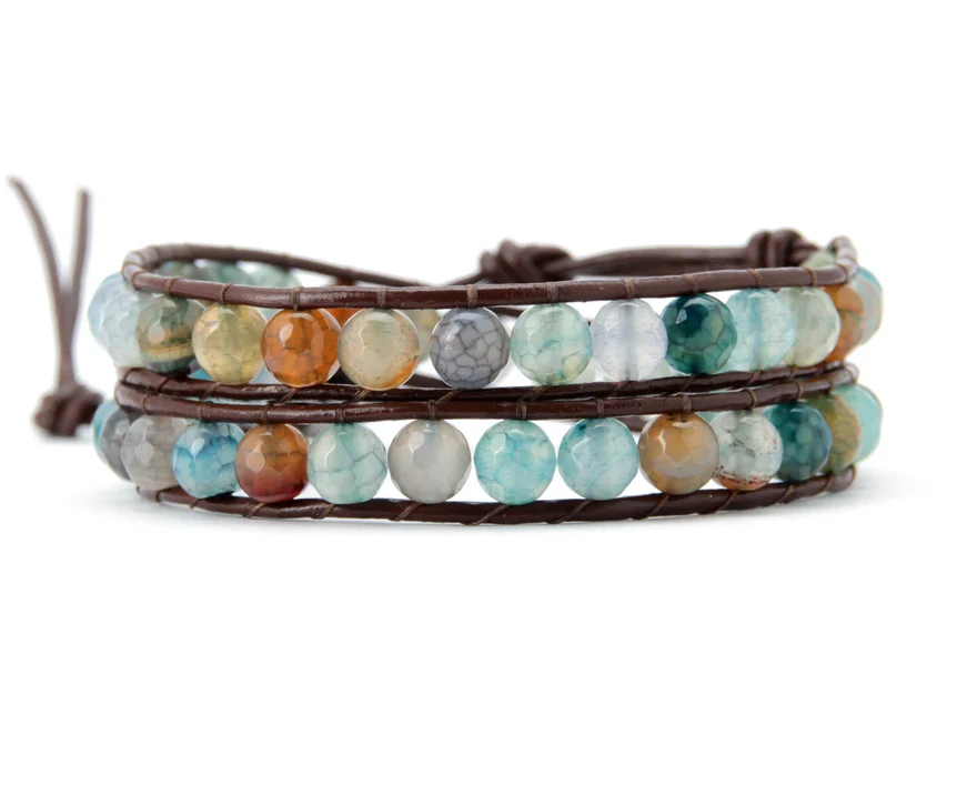 crystals for breakups leather wrap bracelet bohemian peaceful-island.com onyx gemstone jewelry store online london style trend solar plexus heart chakra healing crystal accessories boho gypsy stacking