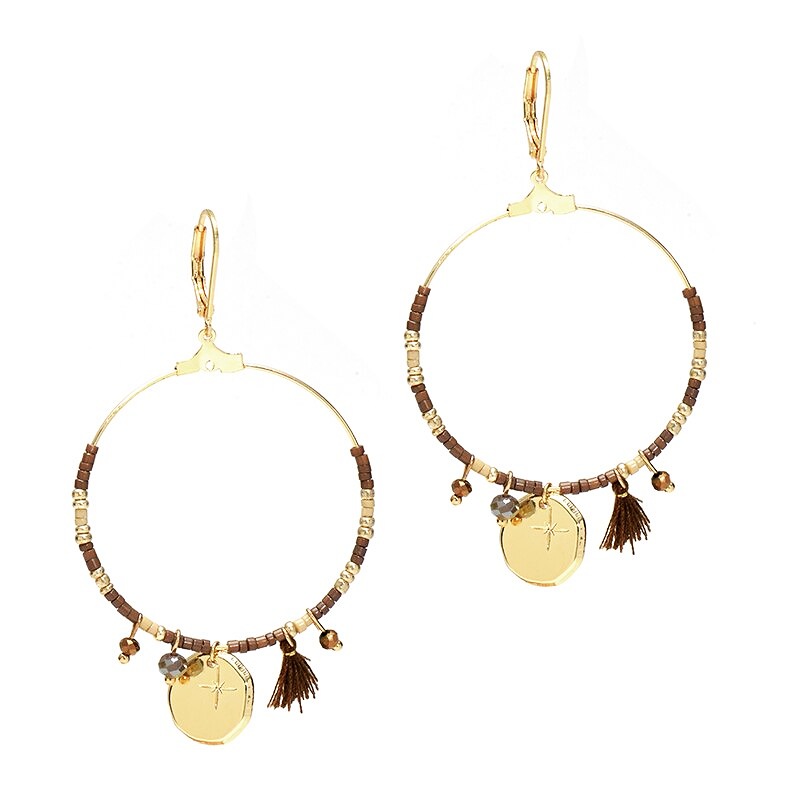 Beautiful boho bohemian style hoop earrings.