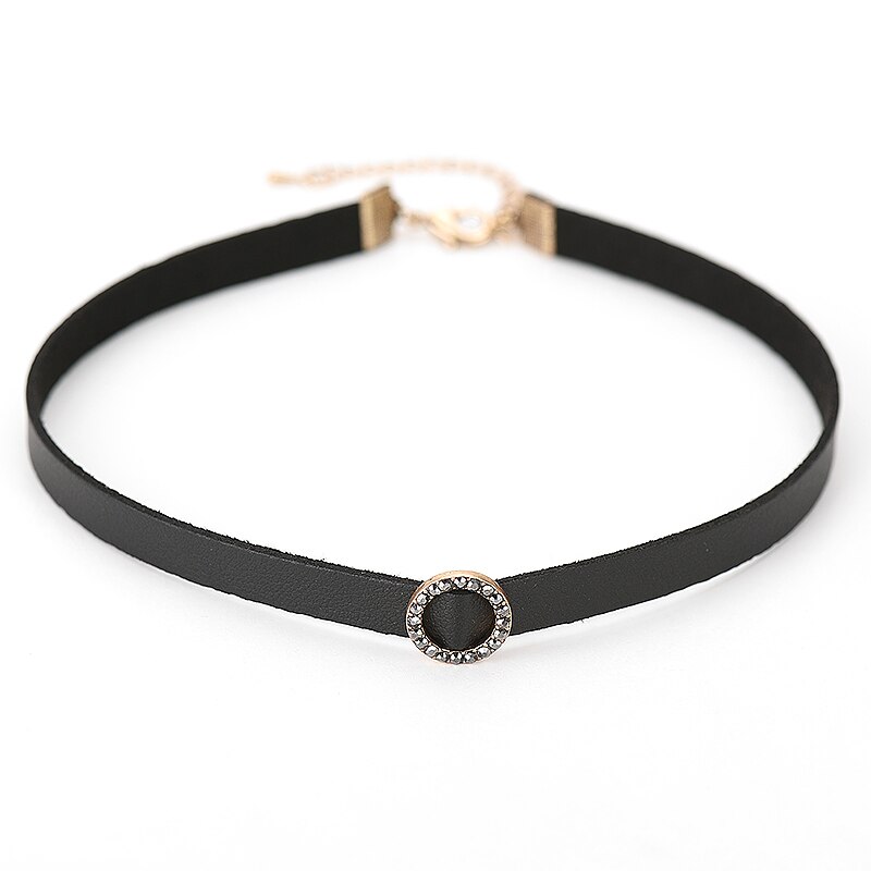 Sweetheart Black Leather Choker 