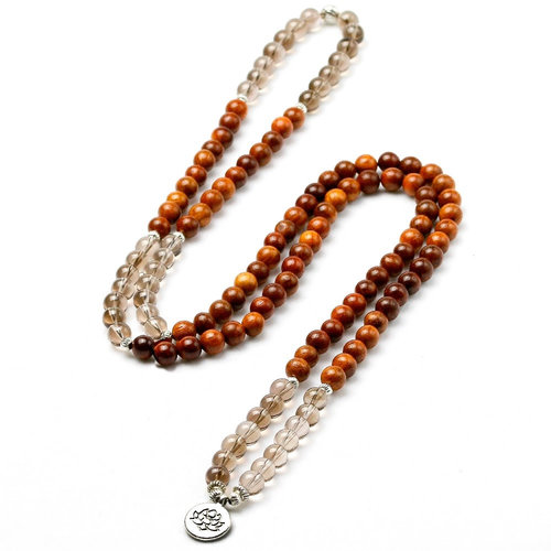 Mala Wrap Bracelet With Smokey Quartz Stones Wood Beads Bead Bracelets Peaceful Island Mala Wrap Bracelet With Smokey Quartz Stones Wood Beads Bead Bracelets Peaceful Island