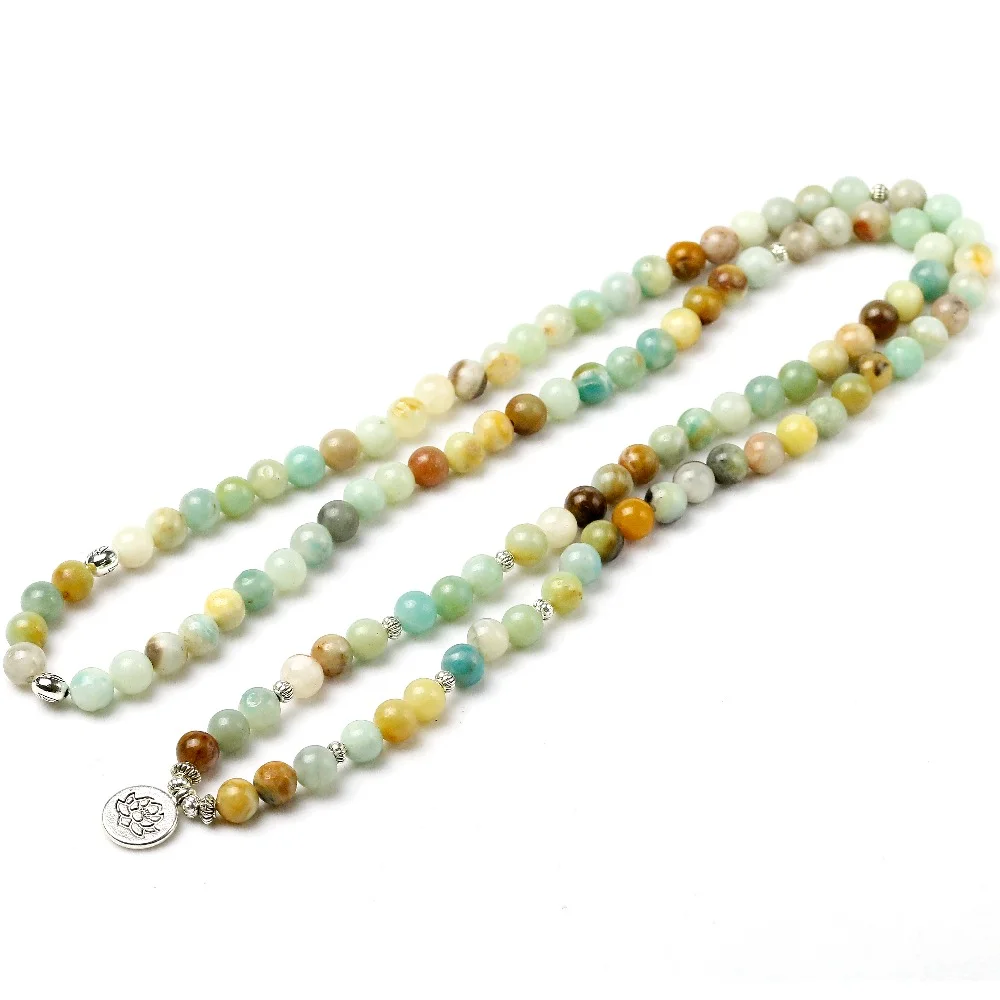 Calming Amazonite Gemstone Mala Peaceful Island Calming Amazonite Gemstone Mala Peaceful Island