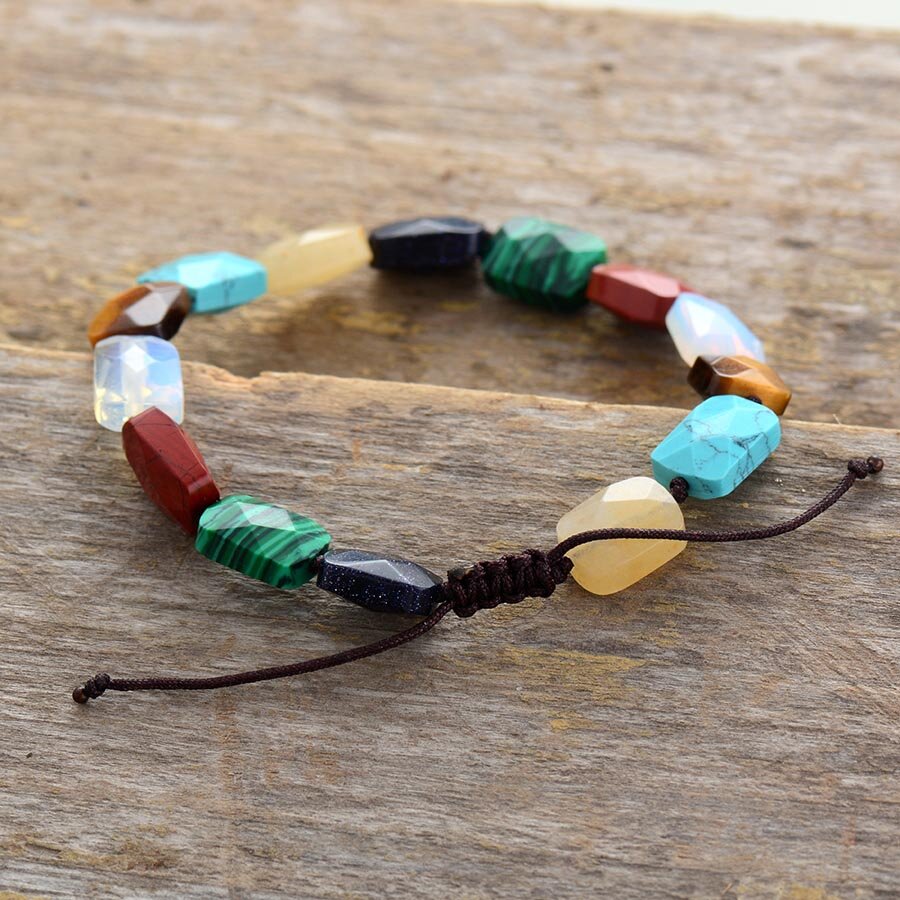Chunky Bead 7 Chakra Healing Crystals Bracelets Peaceful Island Chunky Bead 7 Chakra Healing Crystals Bracelets Peaceful Island