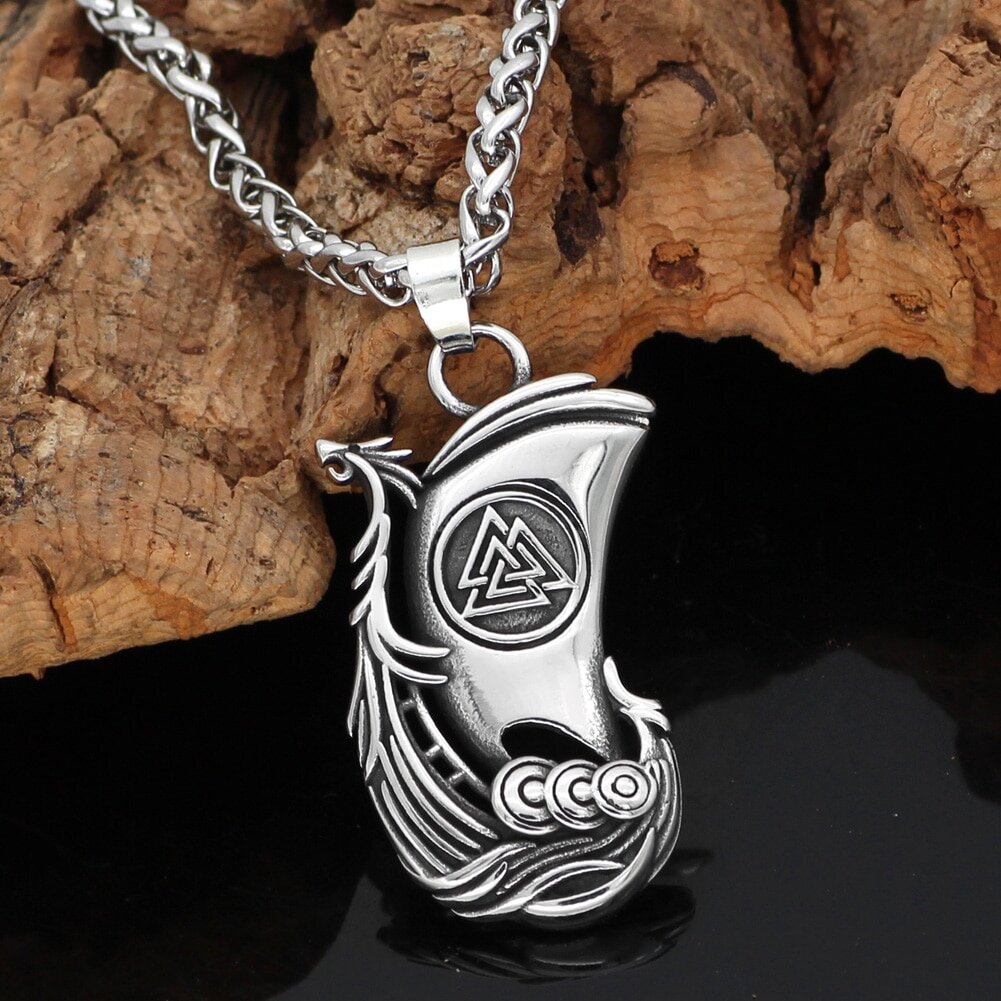 Nordic Viking Ship Pendant - Men's 