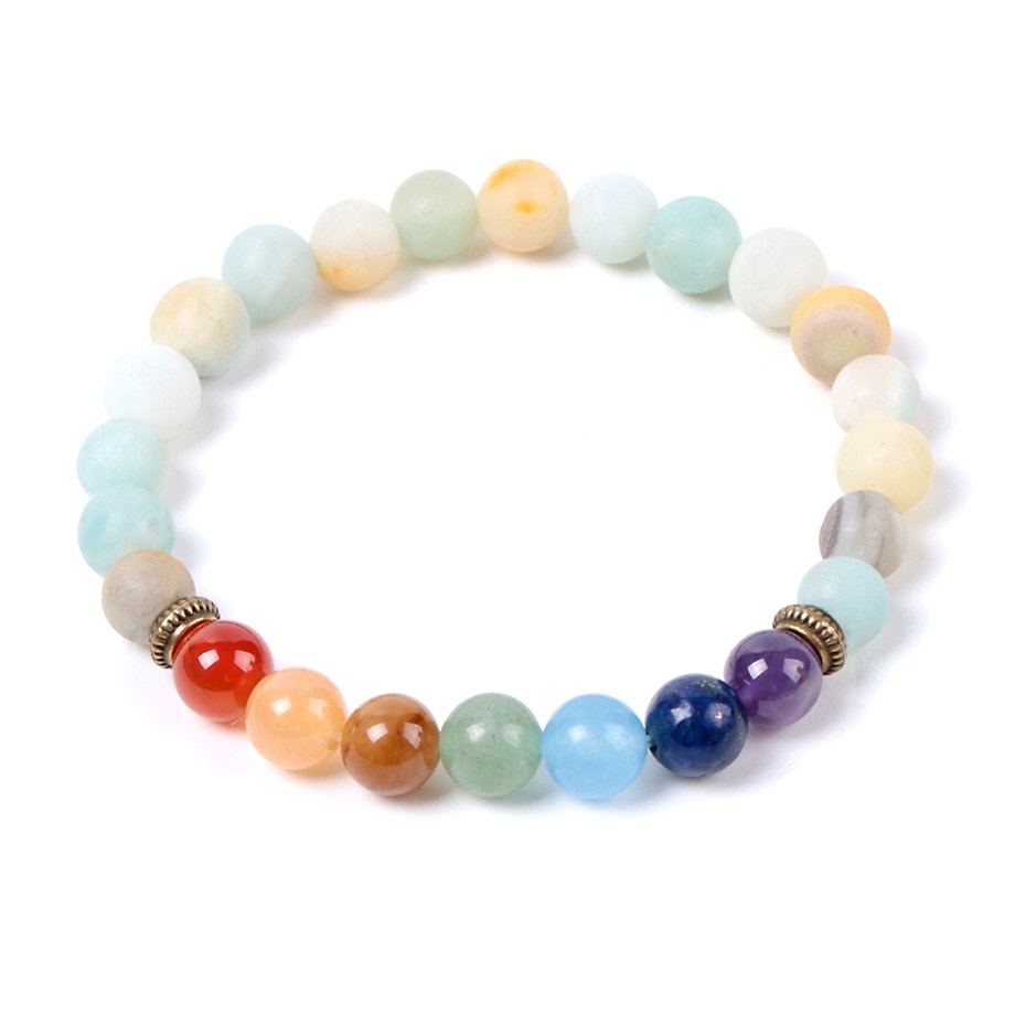 Amazonite Chakra Bracelet Stones Crystal Jewelry Peaceful Island