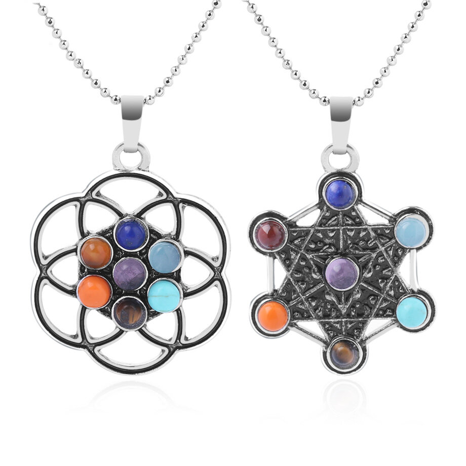 7 Chakra Stone Pendants - Sacred Symbol Spiritual Necklaces 