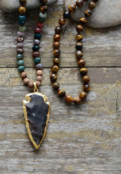 Arrowhead Necklace Carved Jasper Pendant W11 Healing Crystals And Stones 
