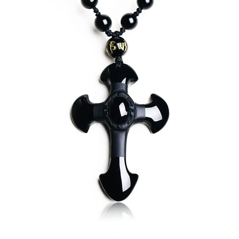 Black Cross Protection Necklace 