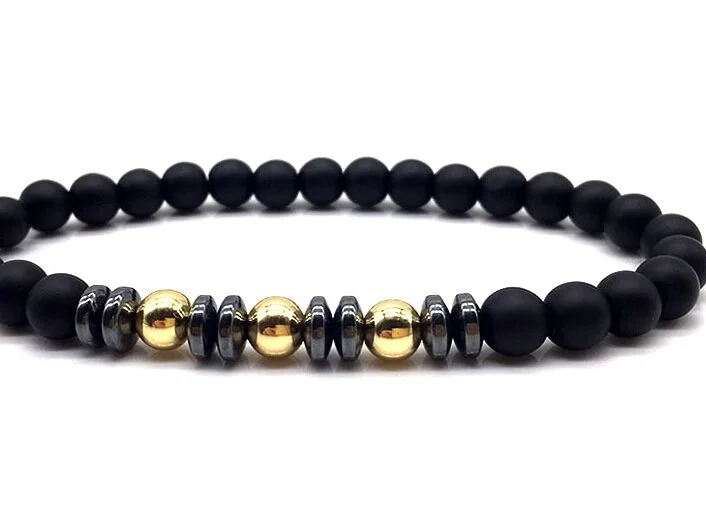 Posh Matte Black Onyx Men's Beaded 