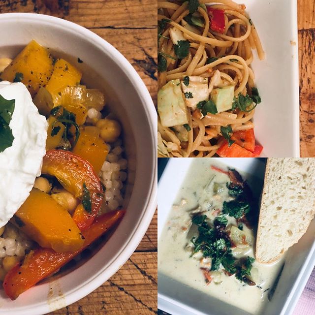 3 perfect healthy winter meals! Have a grocery list with these ready in 30 seconds @listfixx Clam chowder, butternut squash and chickpea curry and sesame@peanut noodles