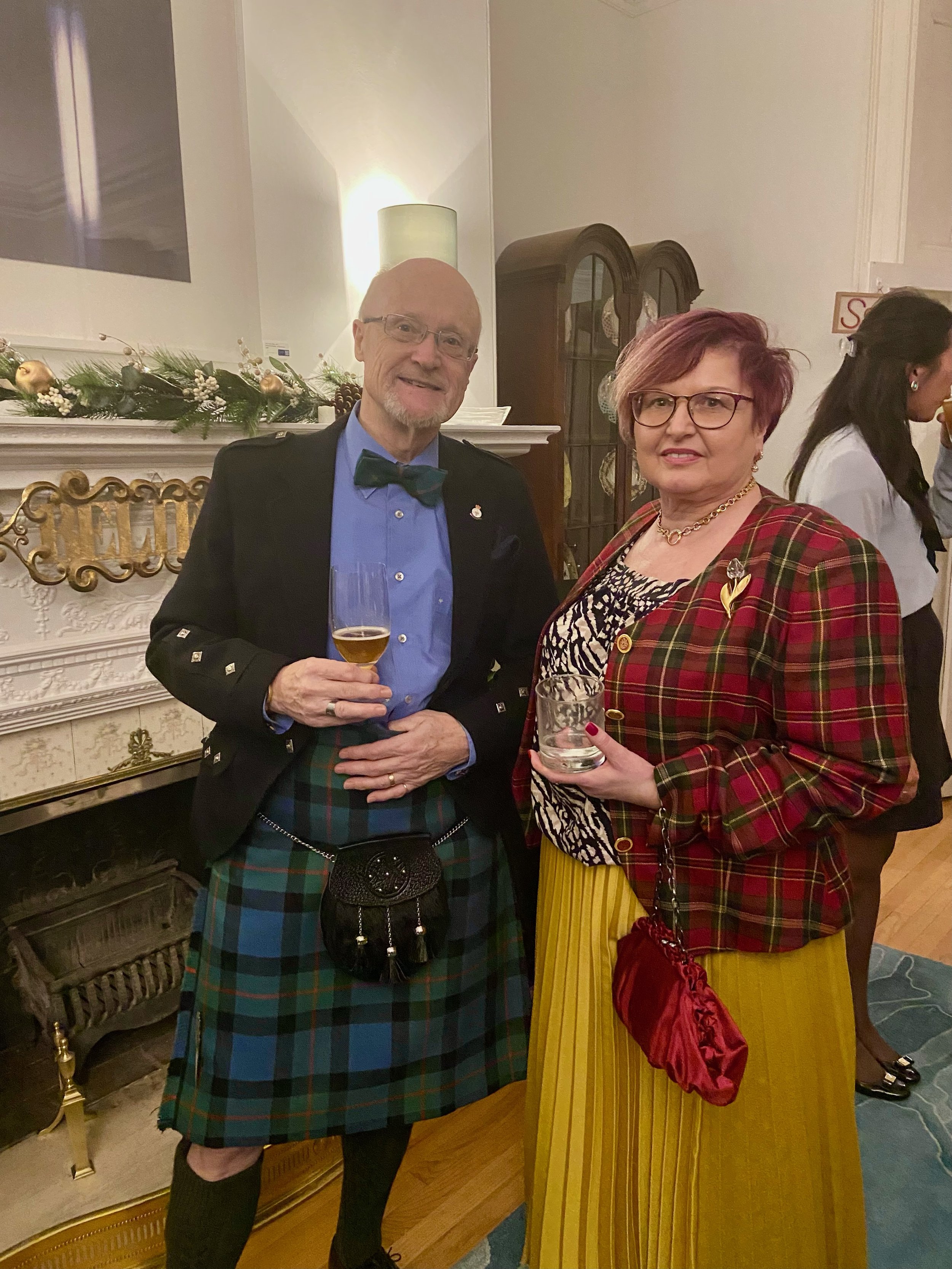 Alan James, President of the St. Andrew’s Society of Ottawa, and his wife Allly