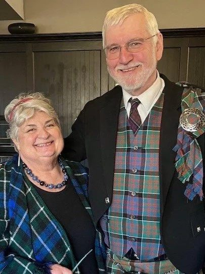 Quizz Mistress Liz Smith and SSO Vice Chair Donald MacDonald