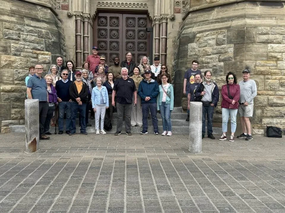 Our group in front of West Block