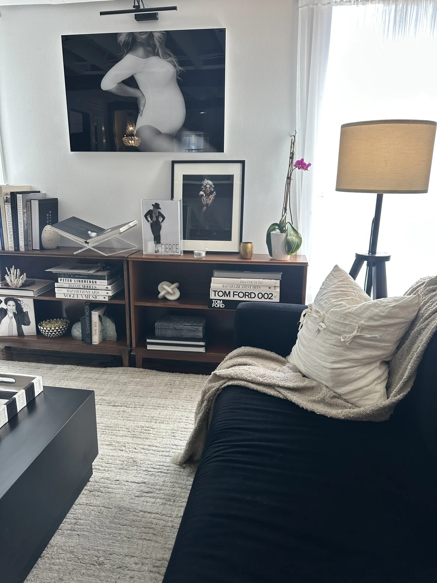 Client lounge with seating and refreshments