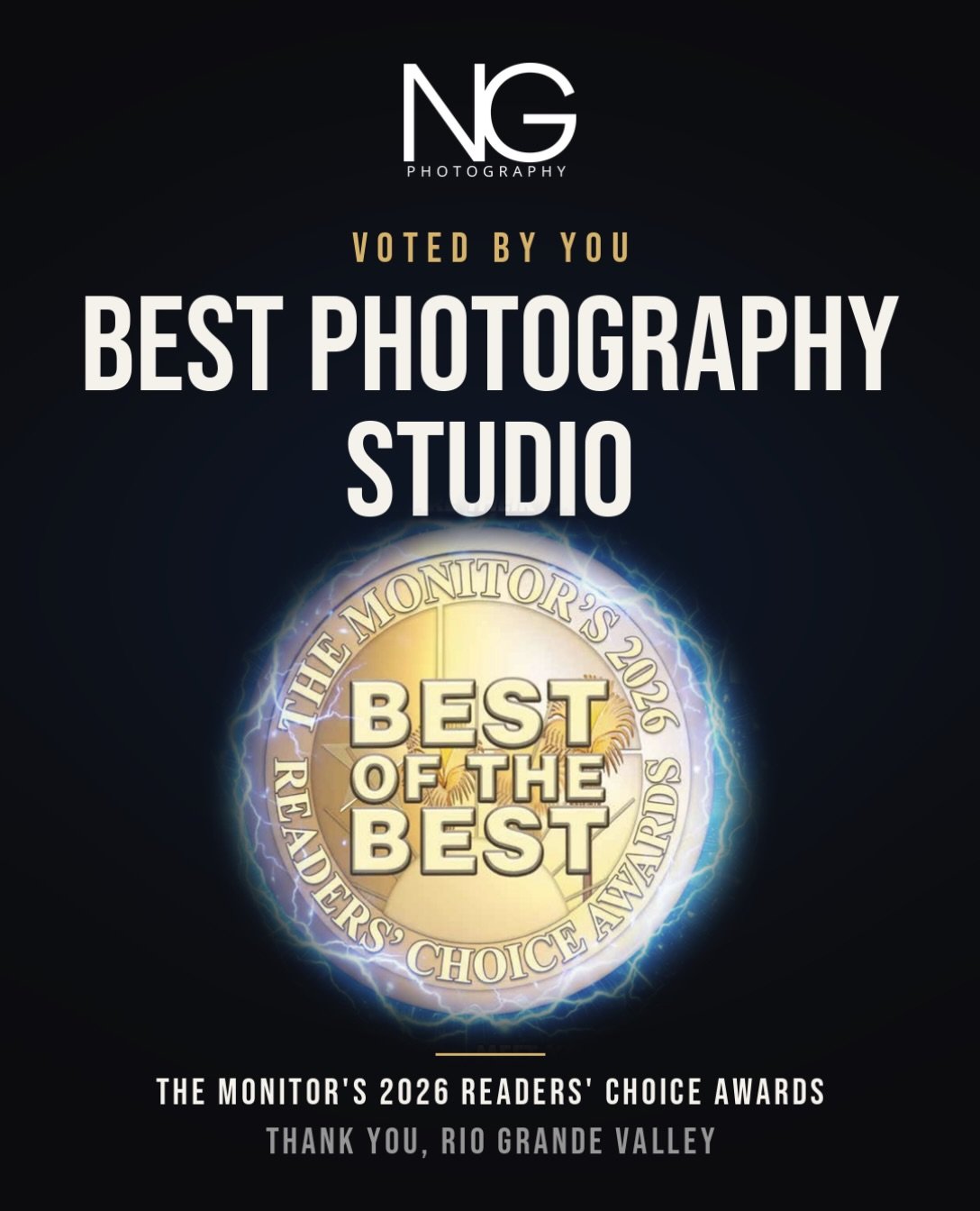 You voted us Best Photography Studio in the Rio Grande Valley, and I&rsquo;m honestly so very grateful!!! 

Thank you for trusting us with your faces, your families, and the moments you want to hold onto. 

This one means a lot. 🥹 

#bestof #readers