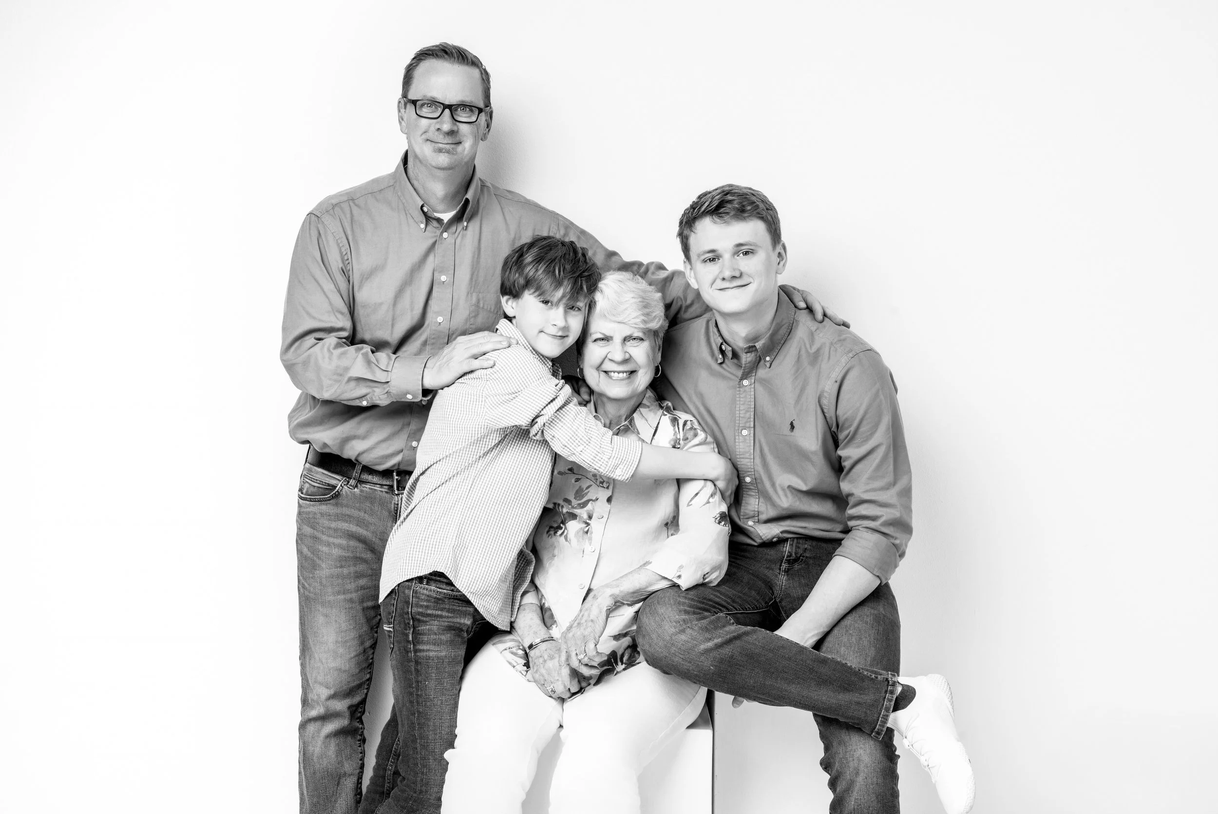 W I S H  G R A M P A  W A S  S T I L L  H E R E

That&rsquo;s the title of this portrait.

My boys, their dad, and their grandmother. Three generations, all wrapped up in one photograph. And one person we wish could have been there.

I wonder what Gr