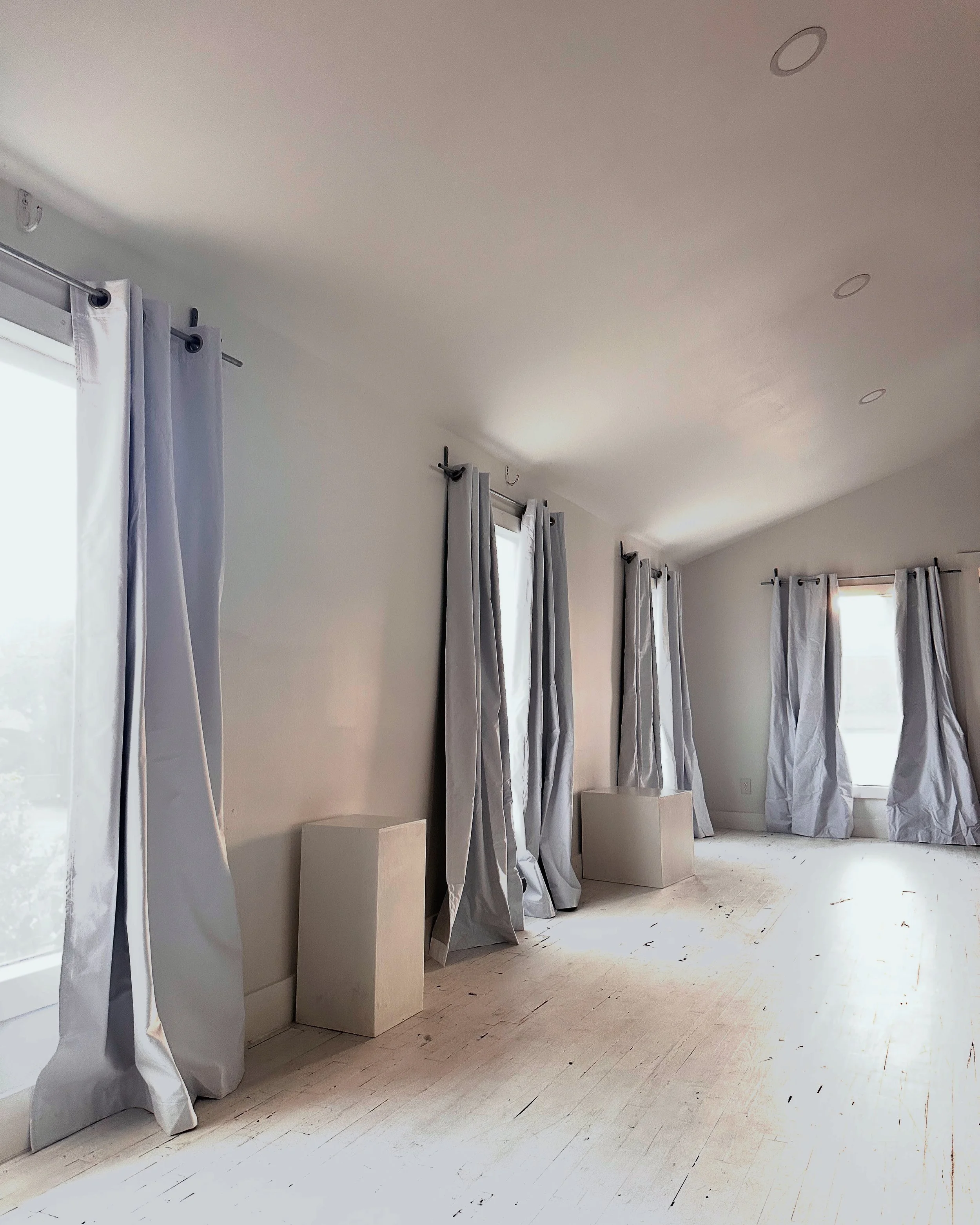 Multiple backdrops and sets in studio