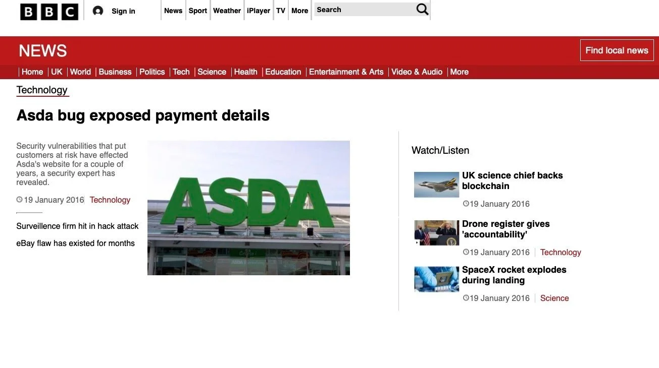 BBC homepage replica